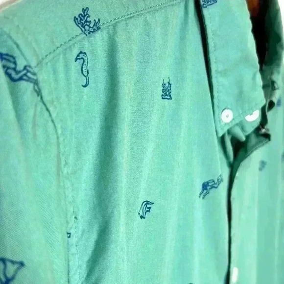 Steel & Jelly Button Down Short Sleeve  Shirt Men's Medium Ocean Beach Surf Swim - Picture 3 of 8